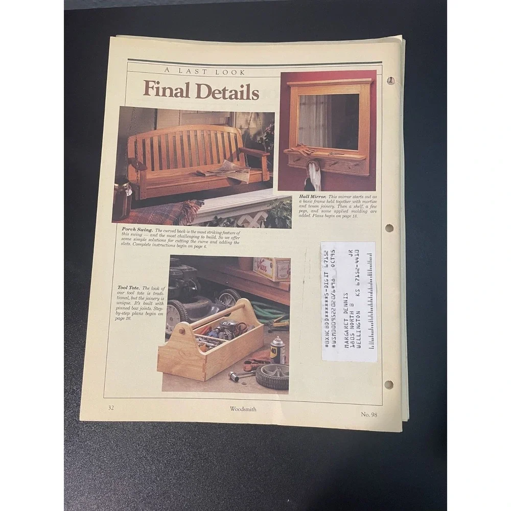 Woodsmith Woodworking Notes from the Shop Variety Lot (1993-1995)
